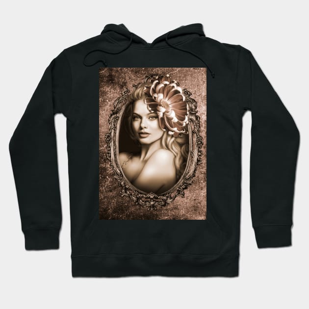 Sepia Filter Vintage Antique digital Artwork Hoodie by Relaxing Art Shop